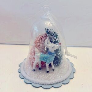 Rudolph the Red Nose Reindeer Bottle Brush Christmas Bell Ornament